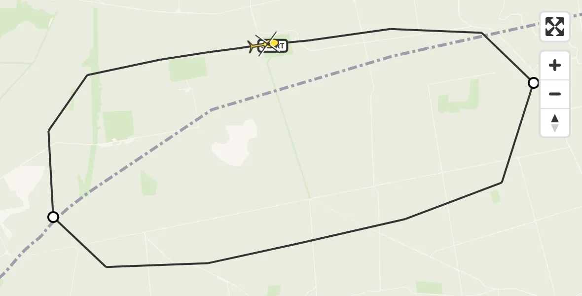 Routekaart van de vlucht: Politieheli naar Vaassen, Enkhoutweg