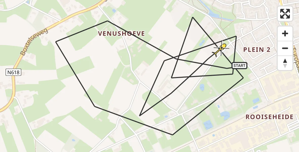 Routekaart van de vlucht: Lifeliner 3 naar Schijndel, Teeuwishoek
