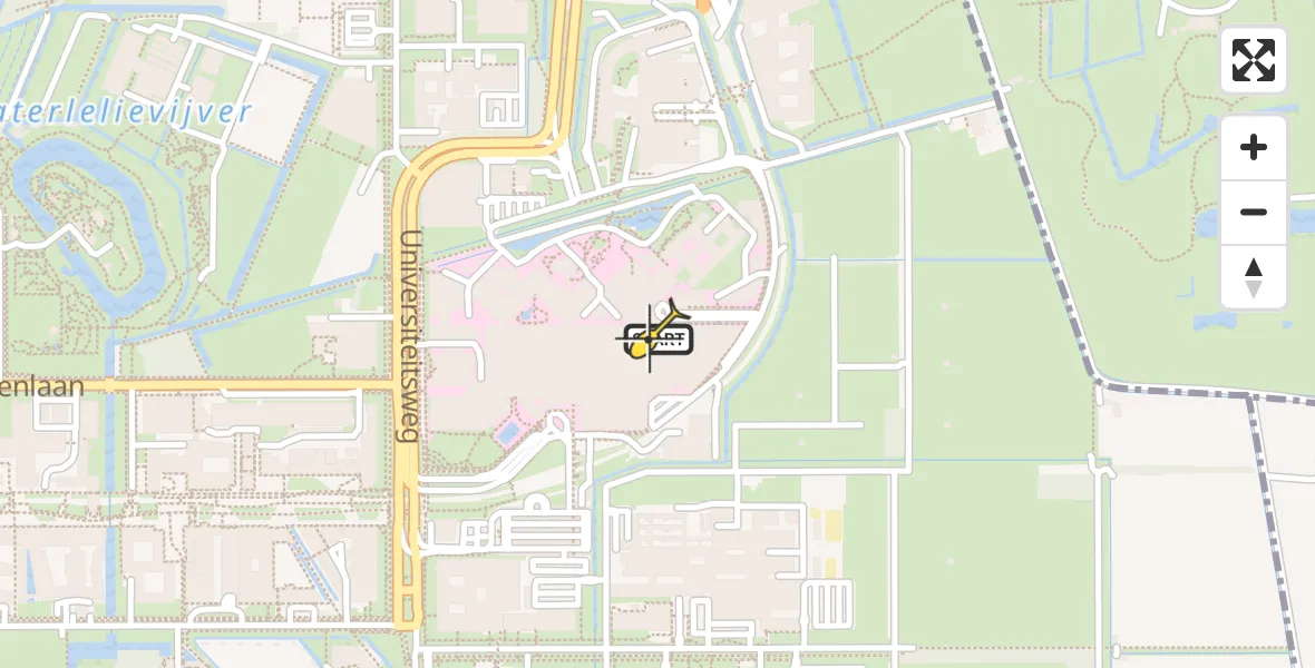 Routekaart van de vlucht: Lifeliner 2 naar Universitair Medisch Centrum Utrecht, UMC Ambulancetunnel