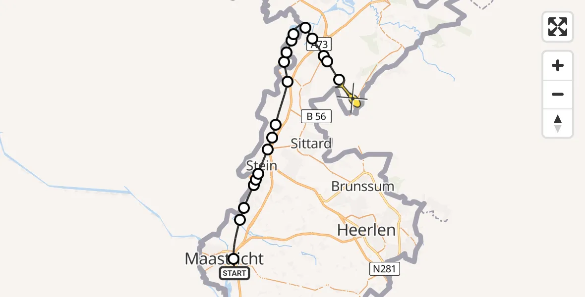 Routekaart van de vlucht: Lifeliner 3 naar Koningsbosch, Sorbonnelaan
