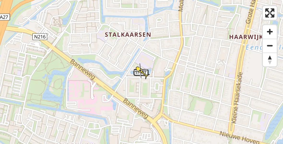 Routekaart van de vlucht: Lifeliner 2 naar Gorinchem, Busschieterstraat