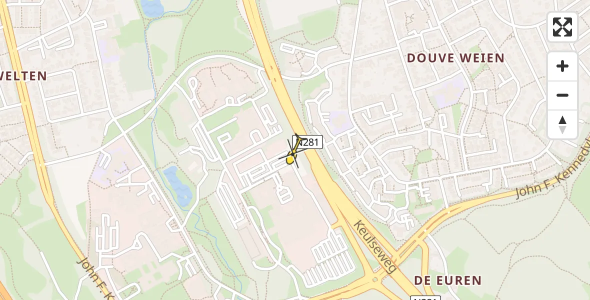 Routekaart van de vlucht: Lifeliner 3 naar Heerlen