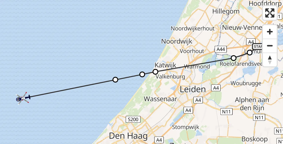 Vluchtroute Politiehelikopter Aalsmeer - , 04 juli 2025, 07:20