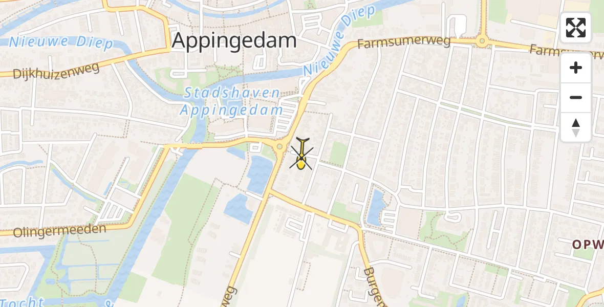 Routekaart van de vlucht: Lifeliner 4 naar Appingedam