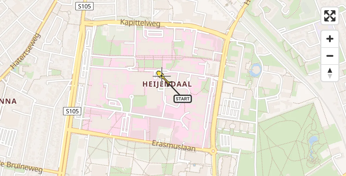 Routekaart van de vlucht: Lifeliner 3 naar Radboud Universitair Medisch Centrum, Geert Grooteplein Zuid