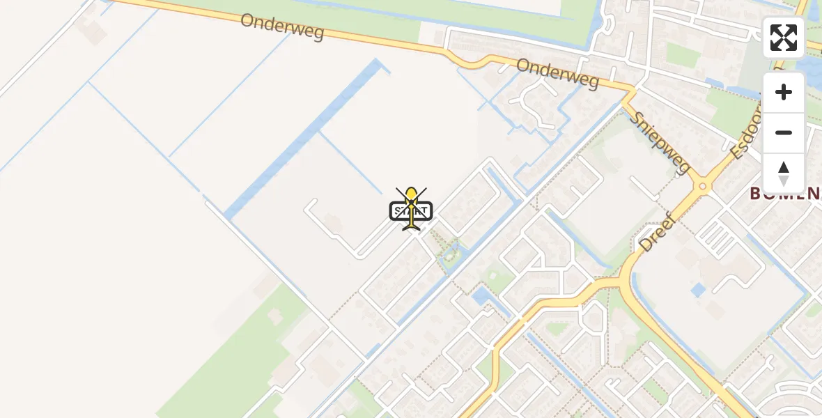 Routekaart van de vlucht: Lifeliner 2 naar Waddinxveen, Toernooiweg