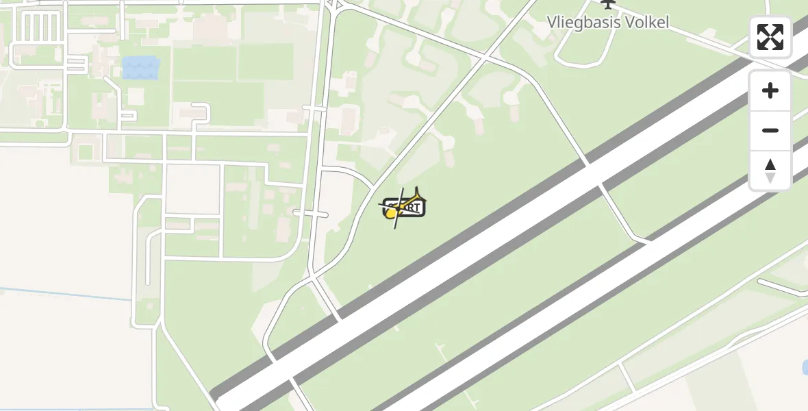 Vluchtroute Politiehelikopter van Vliegbasis Volkel naar Vliegbasis Volkel