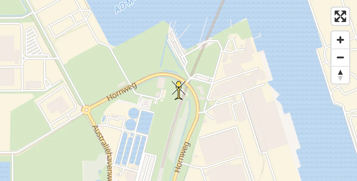 Routekaart van de vlucht: Lifeliner 1 naar Amsterdam Heliport