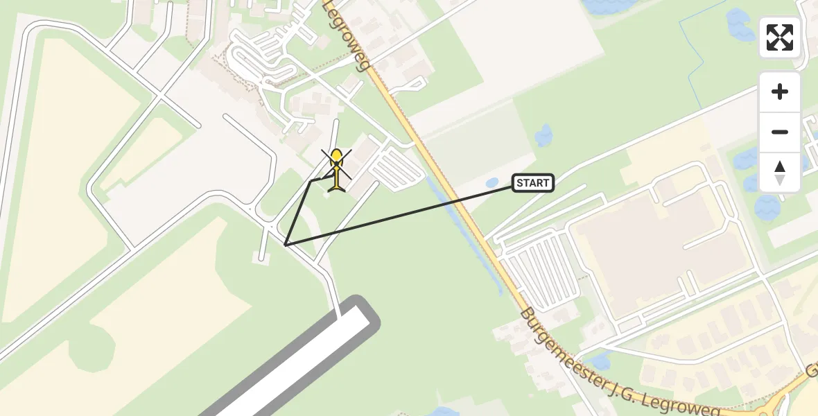 Routekaart van de vlucht: Lifeliner 4 naar Groningen Airport Eelde, Machlaan