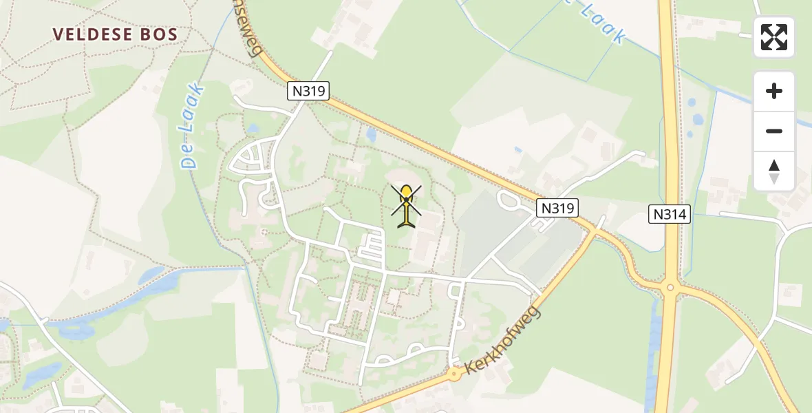 Routekaart van de vlucht: Lifeliner 1 naar Warnsveld