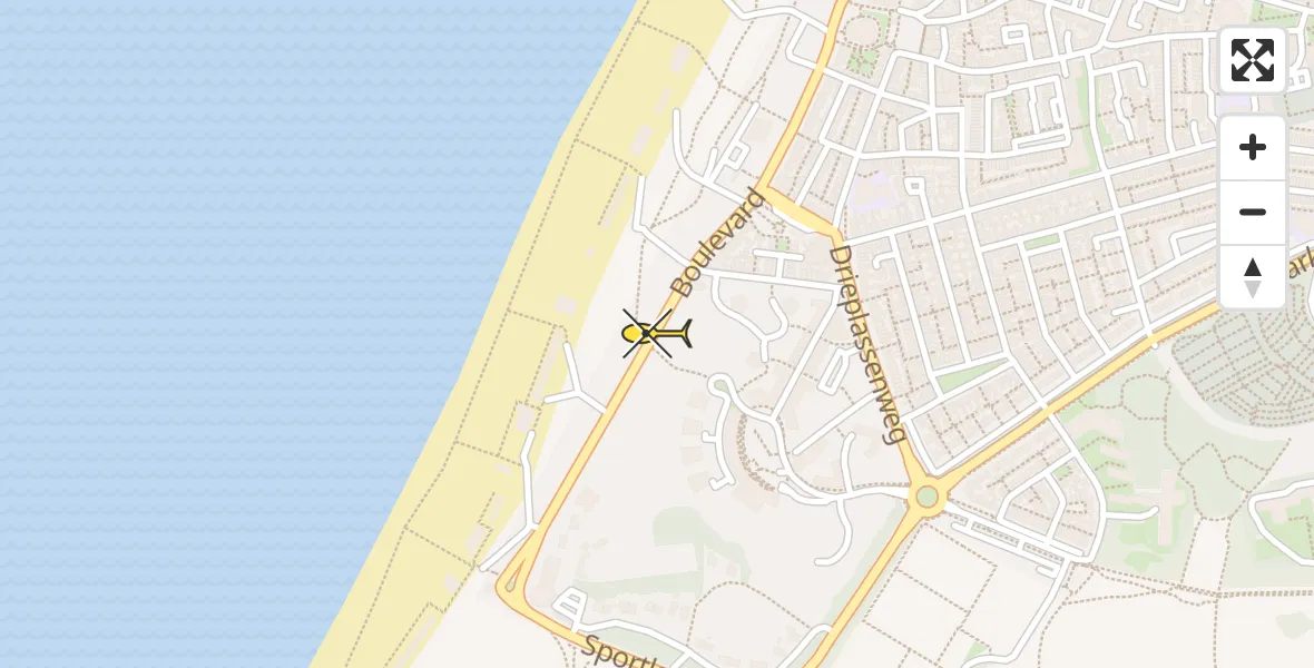 Routekaart van de vlucht: Politiehelikopter naar Katwijk