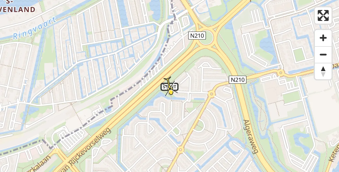 Routekaart van de vlucht: Lifeliner 2 naar Capelle aan den IJssel, Brahmsstraat