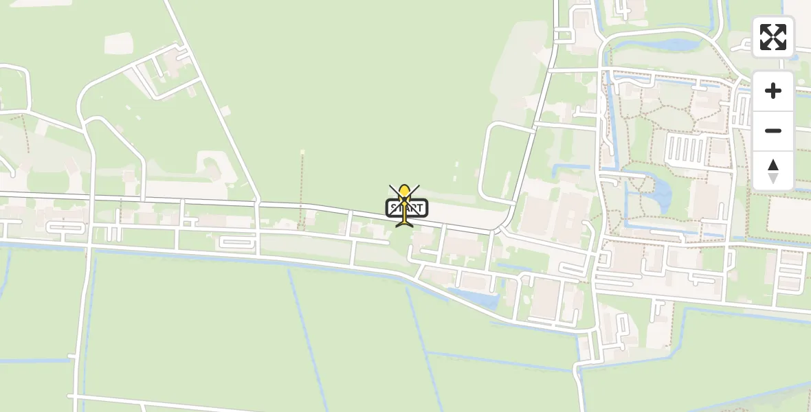 Routekaart van de vlucht: Ambulancehelikopter naar Vliegbasis Leeuwarden, Keegsdijkje