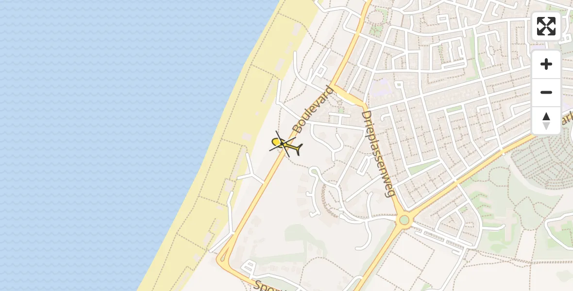 Routekaart van de vlucht: Politiehelikopter naar Katwijk