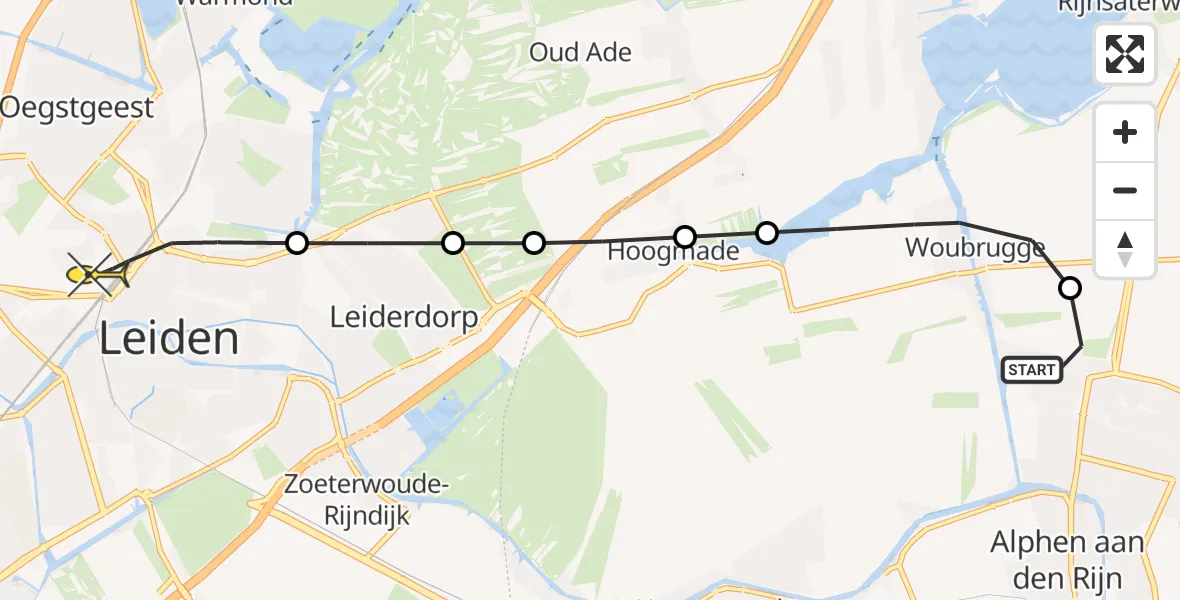 Routekaart van de vlucht: Lifeliner 2 naar Leiden, Scheidtocht