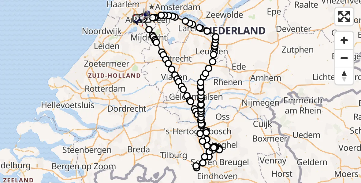 Vluchtroute Politiehelikopter Schiphol - Schiphol, 07 juli 2025, 07:59