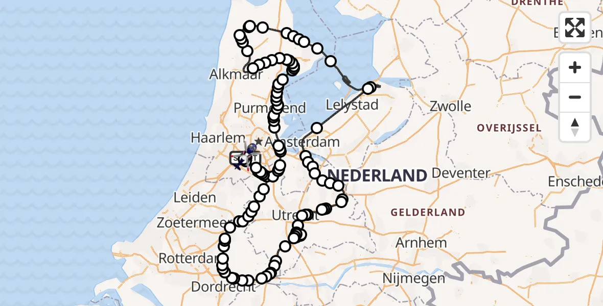 Vluchtroute Politiehelikopter Schiphol - Schiphol, 07 juli 2025, 08:49