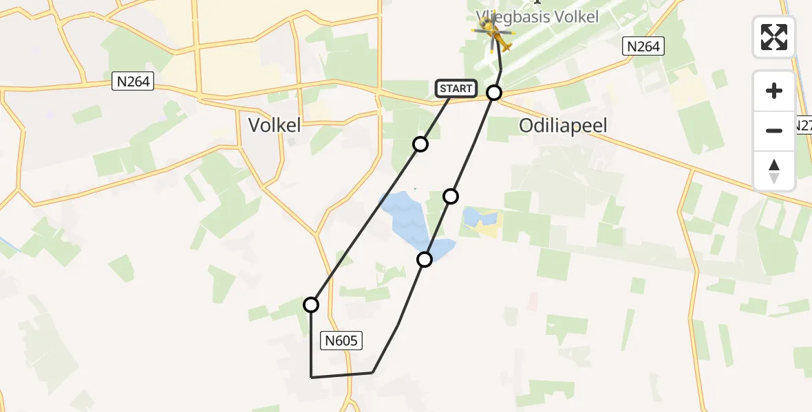 Vluchtroute Traumahelikopter Vliegbasis Volkel - Vliegbasis Volkel, 07 juli 2025, 09:34