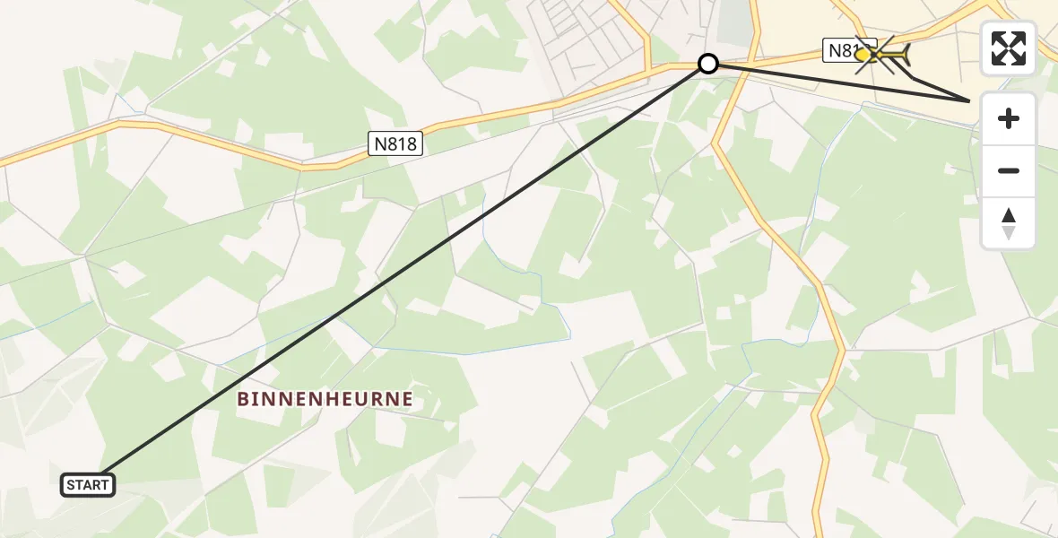 Routekaart van de vlucht: Lifeliner 3 naar Varsseveld, Aaltenseweg
