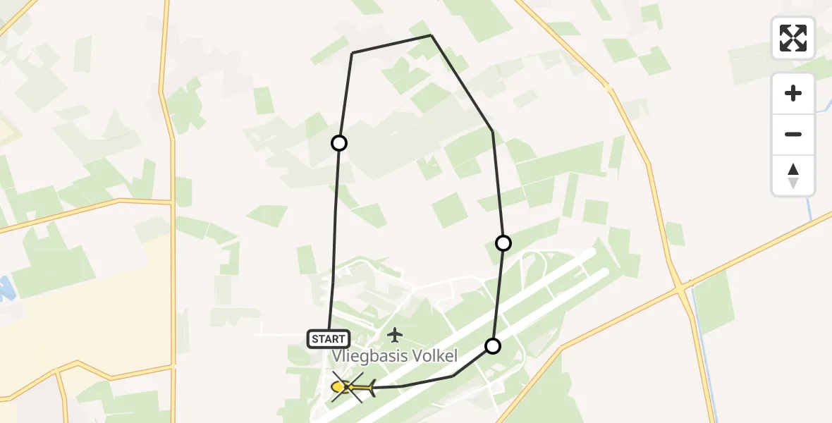 Routekaart van de vlucht: Lifeliner 3 naar Vliegbasis Volkel, Houtvennen