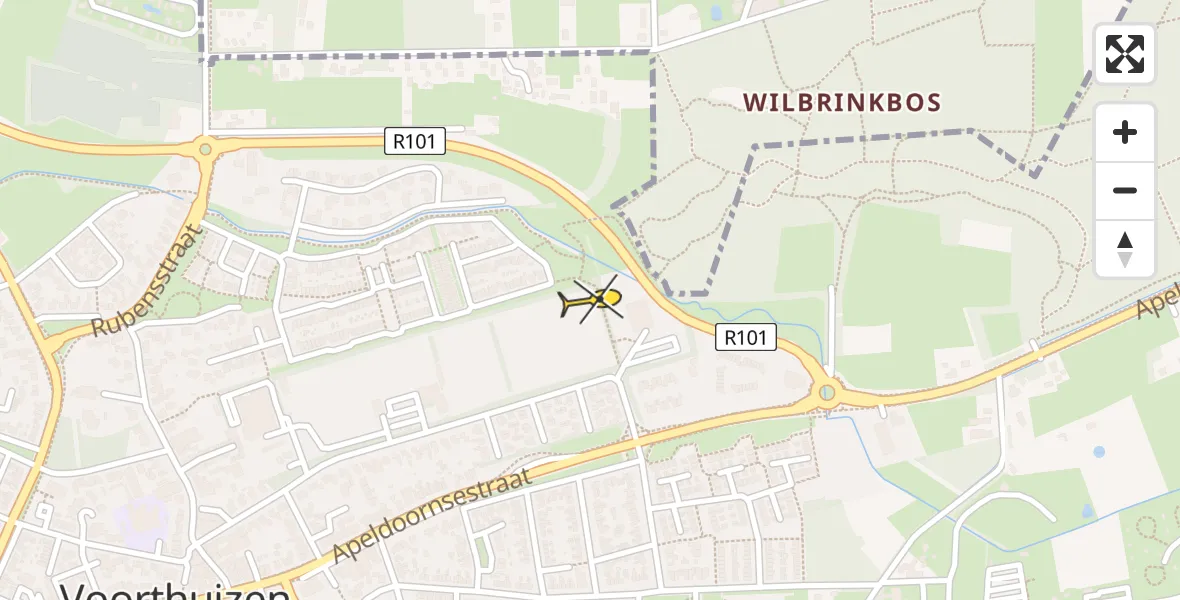 Routekaart van de vlucht: Lifeliner 1 naar Voorthuizen