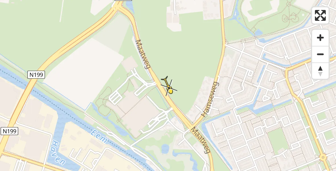 Routekaart van de vlucht: Lifeliner 1 naar Hoogland