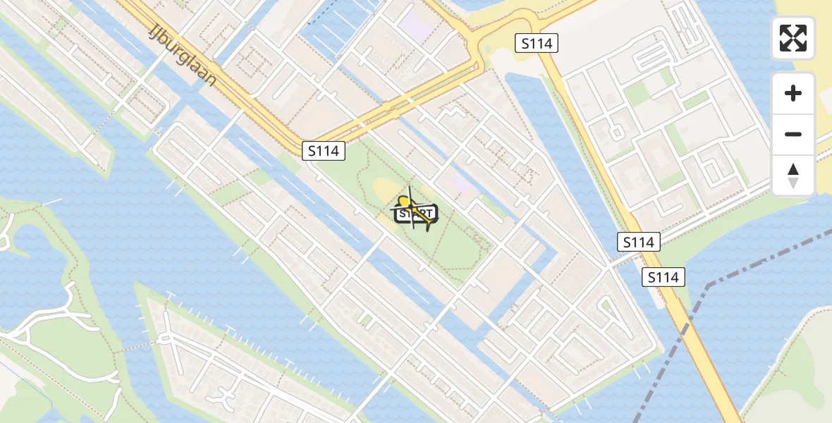 Routekaart van de vlucht: Lifeliner 1 naar Amsterdam, Theo van Goghpark