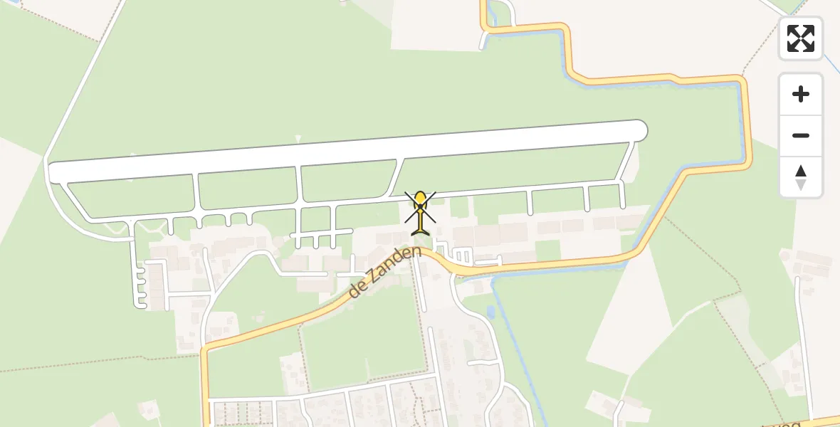 Routekaart van de vlucht: Politiehelikopter naar Vliegveld Teuge