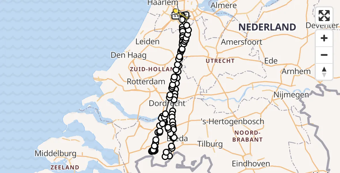 Routekaart van de vlucht: Politiehelikopter naar Badhoevedorp, Kraayveldstraat