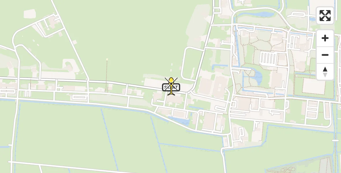 Routekaart van de vlucht: Ambulanceheli naar Vliegbasis Leeuwarden, Keegsdijkje