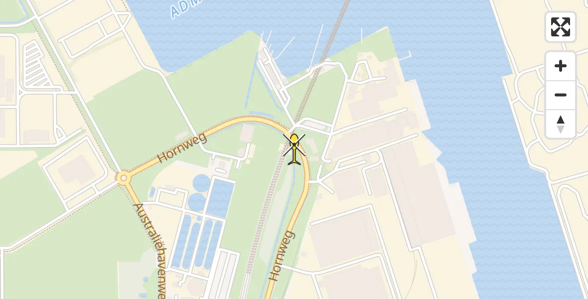 Routekaart van de vlucht: Lifeliner 1 naar Amsterdam Heliport