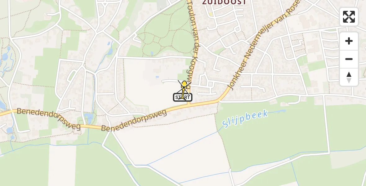 Routekaart van de vlucht: Lifeliner 3 naar Oosterbeek, Van Toulon van der Koogweg