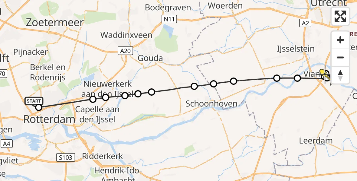 Routekaart van de vlucht: Lifeliner 2 naar Hoef en Haag, Kastrupbaan
