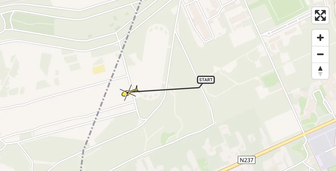 Routekaart van de vlucht: Politiehelikopter naar Amersfoort, Barchman Wuytierslaan