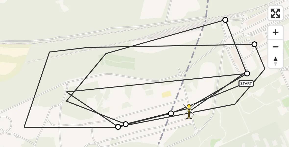 Routekaart van de vlucht: Politiehelikopter naar Amersfoort, Barchman Wuytierslaan