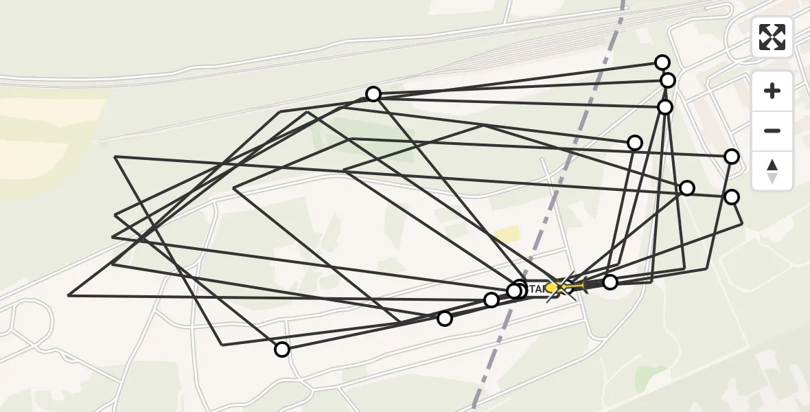 Routekaart van de vlucht: Politiehelikopter naar Amersfoort, Barchman Wuytierslaan