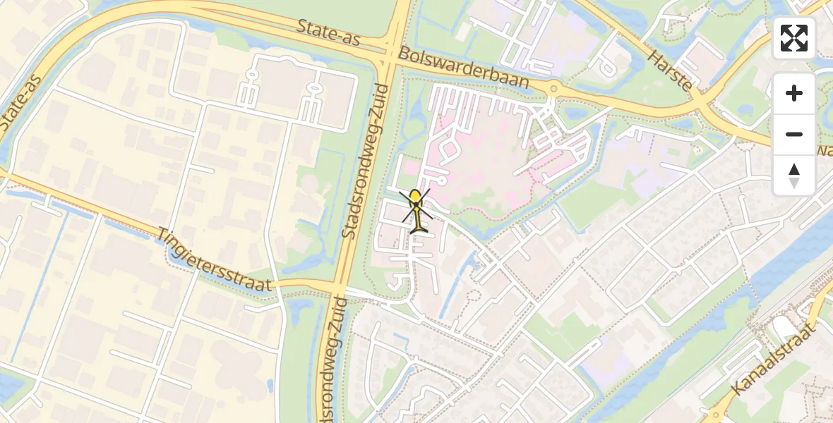 Routekaart van de vlucht: Ambulancehelikopter naar Sneek