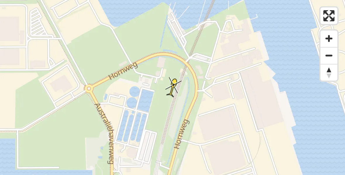 Routekaart van de vlucht: Lifeliner 1 naar Amsterdam Heliport