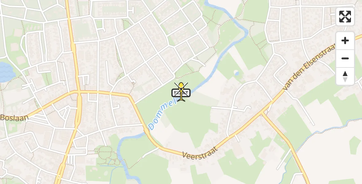 Routekaart van de vlucht: Lifeliner 3 naar Son en Breugel, Oranjestraat