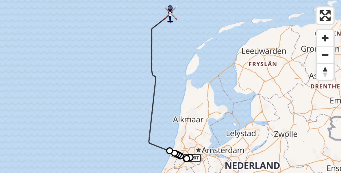 Vluchtroute Politiehelikopter Schiphol - , 09 juli 2025, 13:01