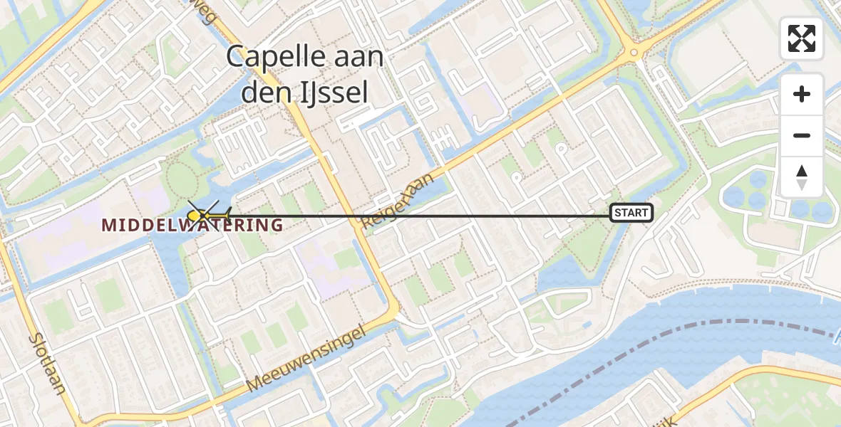 Routekaart van de vlucht: Lifeliner 2 naar Capelle aan den IJssel, Gorzenhof