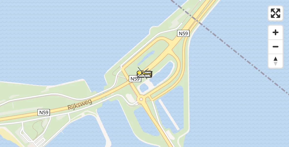 Routekaart van de vlucht: Lifeliner 2 naar Bruinisse, Rijksweg