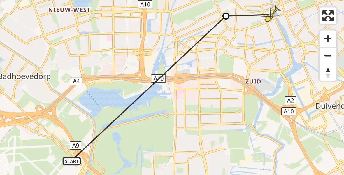 Routekaart van de vlucht: Politiehelikopter naar Amsterdam, Tweede Jan Steenstraat