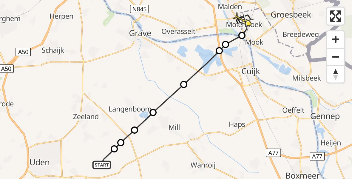 Routekaart van de vlucht: Lifeliner 3 naar Molenhoek, Trentsedijk