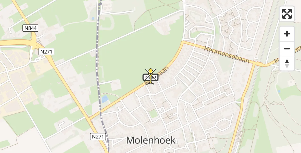 Routekaart van de vlucht: Lifeliner 3 naar Molenhoek, Esdoornlaan