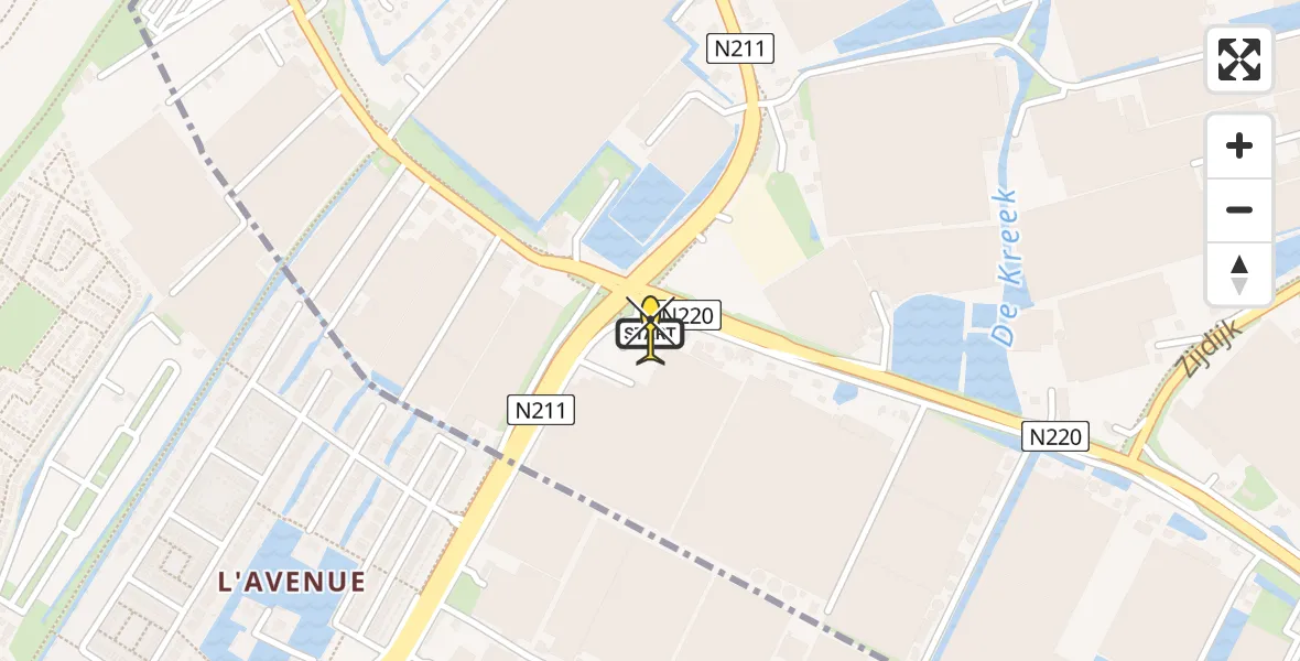 Routekaart van de vlucht: Lifeliner 2 naar 's-Gravenzande, Maasdijk