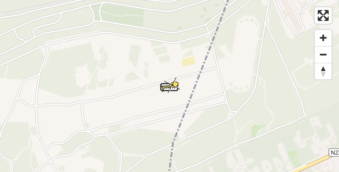 Routekaart van de vlucht: Politiehelikopter naar Soest, Barchman Wuytierslaan