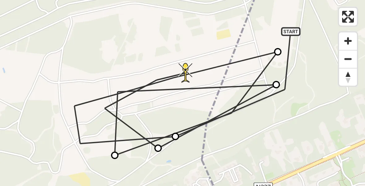 Routekaart van de vlucht: Politiehelikopter naar Soest, Amersfoortsestraat