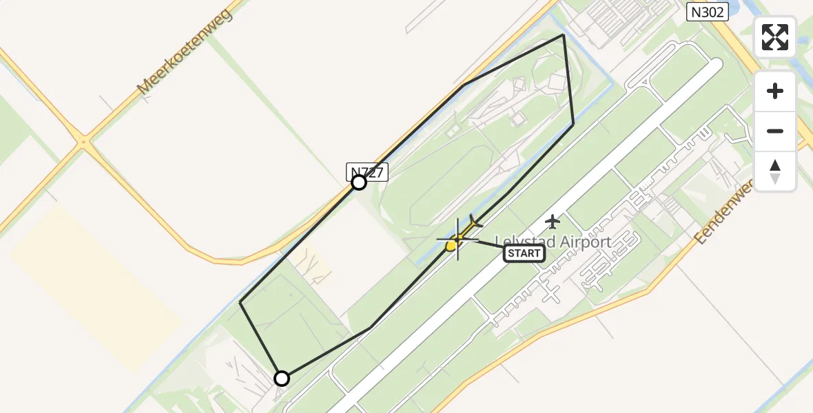 Routekaart van de vlucht: Ambulanceheli naar Lelystad Airport, Talingweg