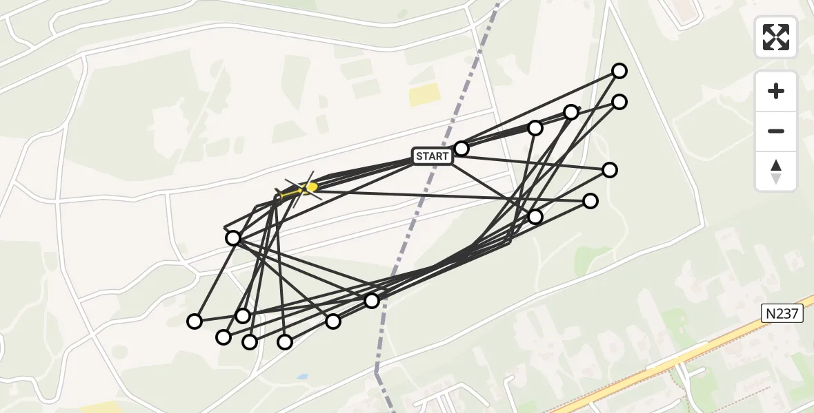 Routekaart van de vlucht: Politieheli naar Soest, Amersfoortsestraat